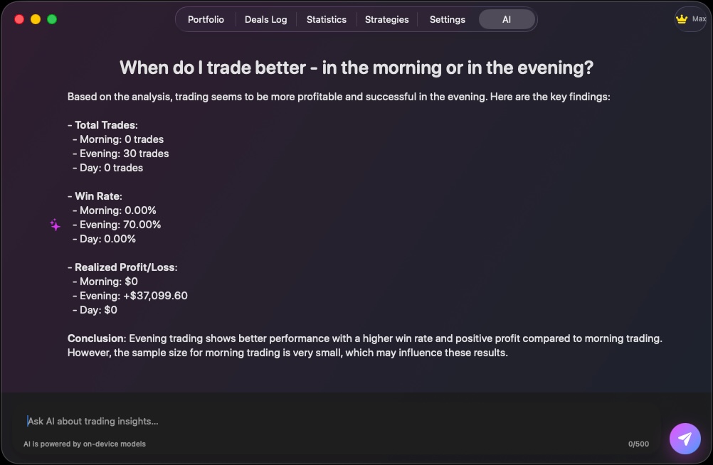 AI-powered insights in OKJournal showing pattern recognition.